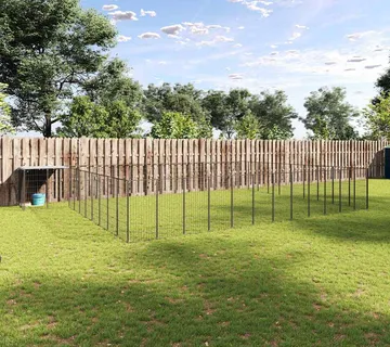 vidaXL Kavez za pse crni 37,51 m² čelični - Venlo