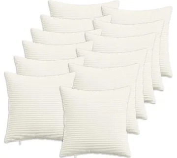 vidaXL Presvlaka za jastuk 12 pcs HEERLEN Krem 40 x 40 cm Kord - Venlo