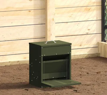 vidaXL Feeder s nogom za piliće Maslinasto zelena 33 x 42 x 40 cm - Venlo