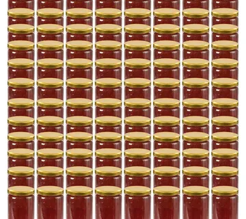 vidaXL Staklenke za džem sa zlatnim poklopcima 96 kom 230 ml - Venlo