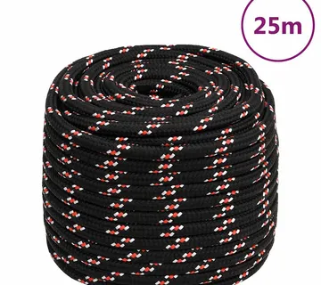 vidaXL Brodski konop crni 16 mm 25 m od polipropilena - Venlo