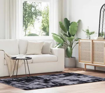 vidaXL Čupavi tepih s visokim vlaknima NAVARRA tamnosiva 130x200 cm - Venlo