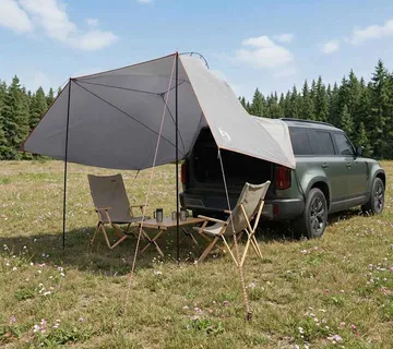 vidaXL Šator za auto 350 x 250 cm Siva i narančasta Poliester i čelik - Venlo