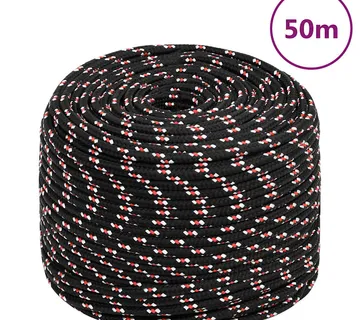 vidaXL Brodski konop crni 8 mm 50 m od polipropilena - Venlo