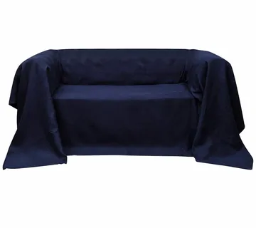 vidaXL Prekrivač za Kauč Mikro-fiber Tamno Plavi 210 x 280 cm - Venlo