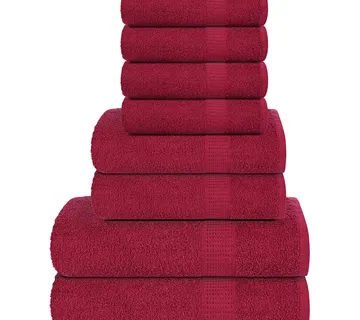 vidaXL Set ručnika FROGN od 8 dijelova bordo 360 g/m² - Venlo