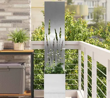 vidaXL Privatnost u vrtu Srebrna 32 x 32 x 150 cm Nehrđajući čelik - Venlo