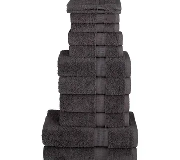 vidaXL 12-dijelni vrhunski set ručnika SOLUND antracit 600 gsm - Venlo
