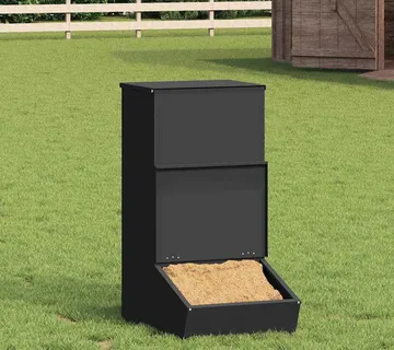 vidaXL Hranilica za svinje Crna 55 x 38 x 76 cm 20 kg - Venlo