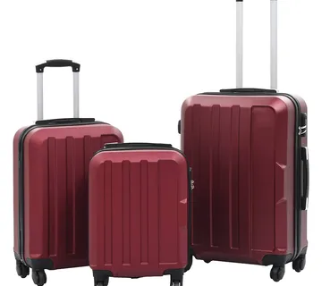 vidaXL 3-dijelni set čvrstih kovčega crvena boja vina ABS - Venlo