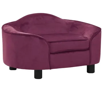vidaXL Sofa za pse bordo 67 x 47 x 36 cm plišana - Venlo