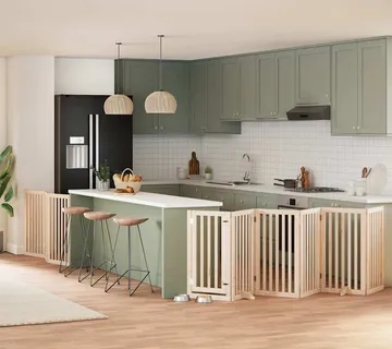 vidaXL Vrata za pse s vratašcima 9 panela sklopiva 450 cm drvo topole - Venlo