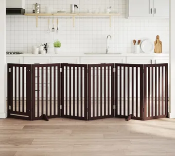 vidaXL Vrata za pse s vratašcima 6 panela sklopiva 300 cm drvo topole - Venlo