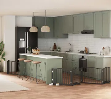 vidaXL Vrata za pse s vratašcima 8 panela sklopiva 640 cm drvo topole - Venlo