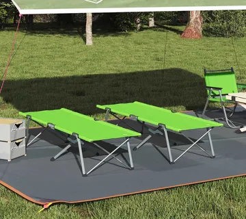 vidaXL Sklopivi kamperski krevet 2 kom. Zelena 194 x 62,5 x 42,5 cm - Venlo