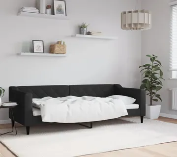 vidaXL Dnevni krevet crni 80 x 200 cm od tkanine - Venlo