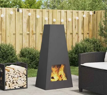 vidaXL Vatra zdjela Crna Veličina 50 x 35 x 100 cm Otporni čelik - Venlo