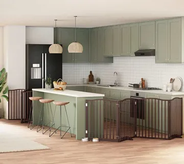vidaXL Vrata za pse s vratašcima 10 panela sklopiva 800 cm drvo topole - Venlo