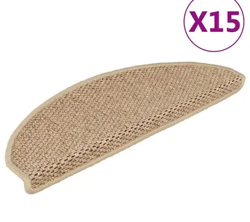 vidaXL Samoljepljivi otirači za stepenice 15kom 65x21x4cm boja pijeska - Venlo