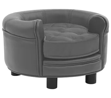 vidaXL Sofa za pse siva 48 x 48 x 32 cm od pliša i umjetne kože - Venlo