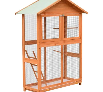 vidaXL Kavez za ptice od masivne borovine i jelovine 125,5x59,5x164 cm - Venlo
