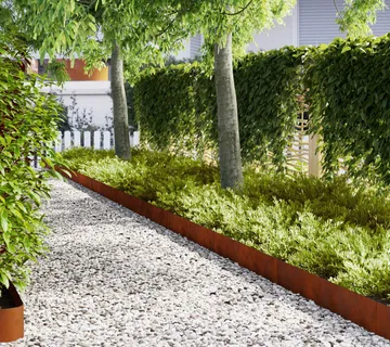 vidaXL Ograda oko Travnjaka 50 kom. 100 x 0.05 x 20 cm Rđa - Venlo