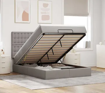 vidaXL Otomanski krevet s madracem i LED diodama tupe 140x190 cm - Venlo
