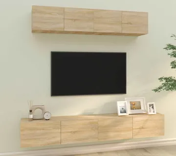 vidaXL 4-dijelni set TV ormarića boja hrasta sonome konstruirano drvo - Venlo