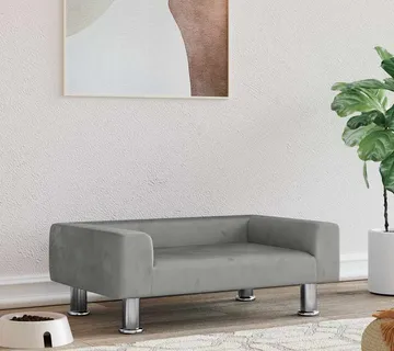 vidaXL Krevet za pse svjetlosivi 70x45x26,5 cm baršunasti - Venlo