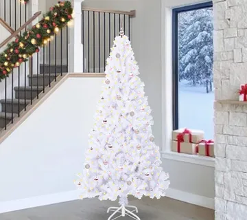 vidaXL Umjetno božićno drvce s stalakom Bijelo 240 cm PVC i čelik - Venlo