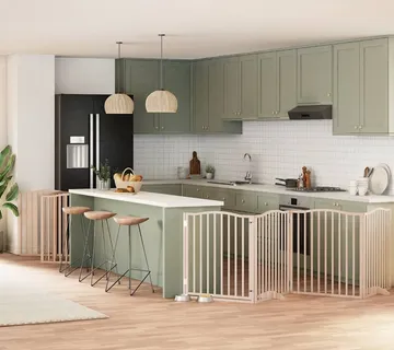 vidaXL Vrata za pse s vratašcima 12 panela sklopiva 960 cm drvo topole - Venlo