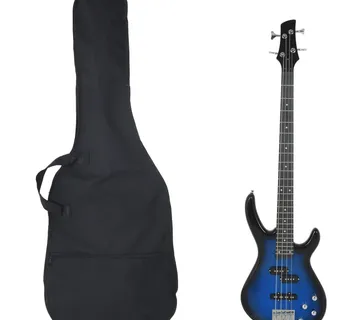 vidaXL Električna bas gitara za početnike s torbom plavo-crna 4/4 46 " - Venlo