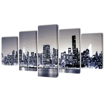vidaXL Zidne Slike na Platnu Monokromatski Set s Printom New York 200 x 100 cm - Venlo