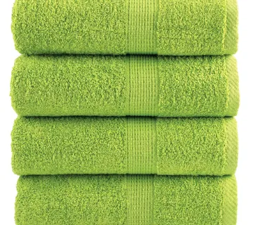 vidaXL Premium ručnici za goste SOLUND 4 kom. zelene boje jabuke 30x50 cm 600 g/m² - Venlo
