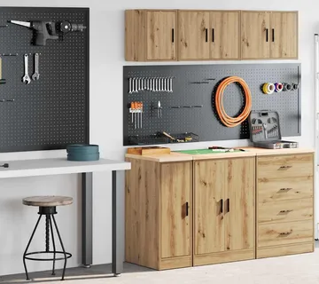 vidaXL Garažni ormarići 2 kom boja hrasta artisan konstruirano drvo - Venlo