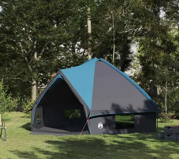 vidaXL Teepee šator za 10 osoba 10 osoba Plava i siva - Venlo