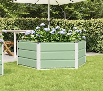 vidaXL Sadilica pastelno zelena 129 x 129 x 45 cm Čelik - Venlo