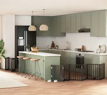 vidaXL Vrata za pse s vratašcima 12 panela sklopiva 600 cm drvo topole - Venlo