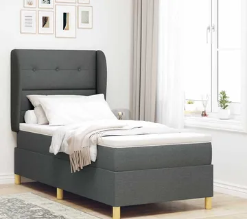 vidaXL Krevet s opruga kutije Tamno siva 200 x 90 cm tkanina - Venlo