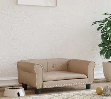 vidaXL Krevet za pse cappuccina 70 x 45 x 30 cm od umjetne kože - Venlo