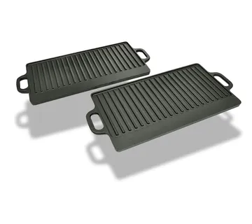 vidaXL Grill Tava s Dva Lica 2 kom Lijevano Željezo 38x23 cm - Venlo