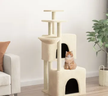 vidaXL Penjalica za mačke sa stupovima za grebanje krem 122 cm - Venlo