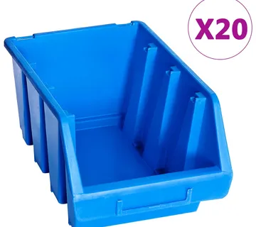 vidaXL Složive kutije za pohranu 20 kom plave plastične - Venlo