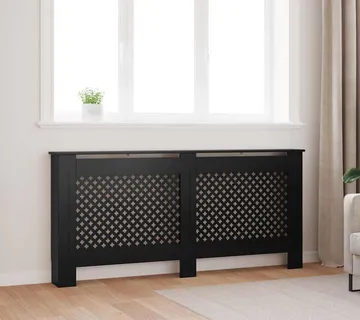 vidaXL Pokrov za radijator crni 172 x 19 x 81,5 cm MDF - Venlo