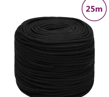 vidaXL Radno uže crno 8 mm 25 m poliestersko - Venlo