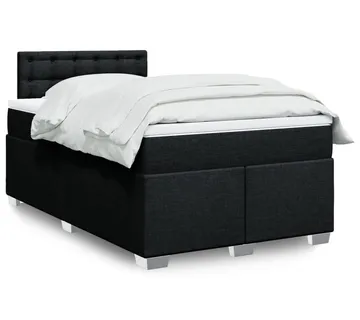 vidaXL Krevet box spring s madracem crni 120 x 190 cm od tkanine - Venlo
