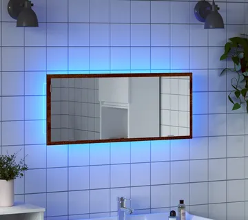 vidaXL LED kupaonsko ogledalo smeđi hrast 100x8,5x37 cm - Venlo