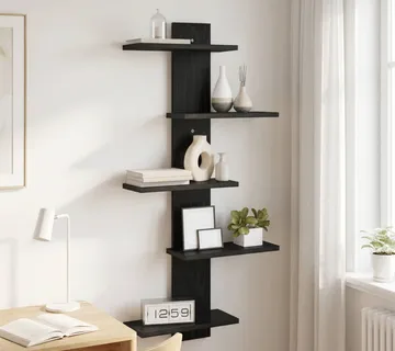 vidaXL Floating polica za zid Crni hrast 48,5 x 15 x 101 cm - Venlo