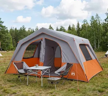 vidaXL Obiteljski šator 533 x 312 x 230 cm Siva i narančasta - Venlo