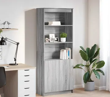 vidaXL Visoka komoda siva sonome 70x35x180 cm od konstruiranog drva - Venlo